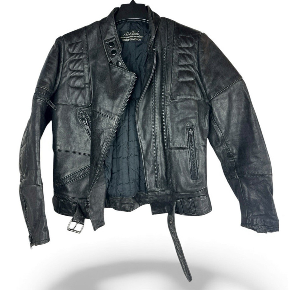 Vintage Hein Gericke x Harley Davidson Leather Motorcycle Jacket Double Zipper - Picture 2 of 16